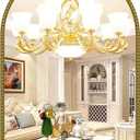 GIFTTROVE Gold Arched Mirror for Bathroom, 28"x42" Metal Beaded Frame Mirror, Vintage Arch Wall Mirrors, Decorative Accent Mirrors for Entryway, Living Room