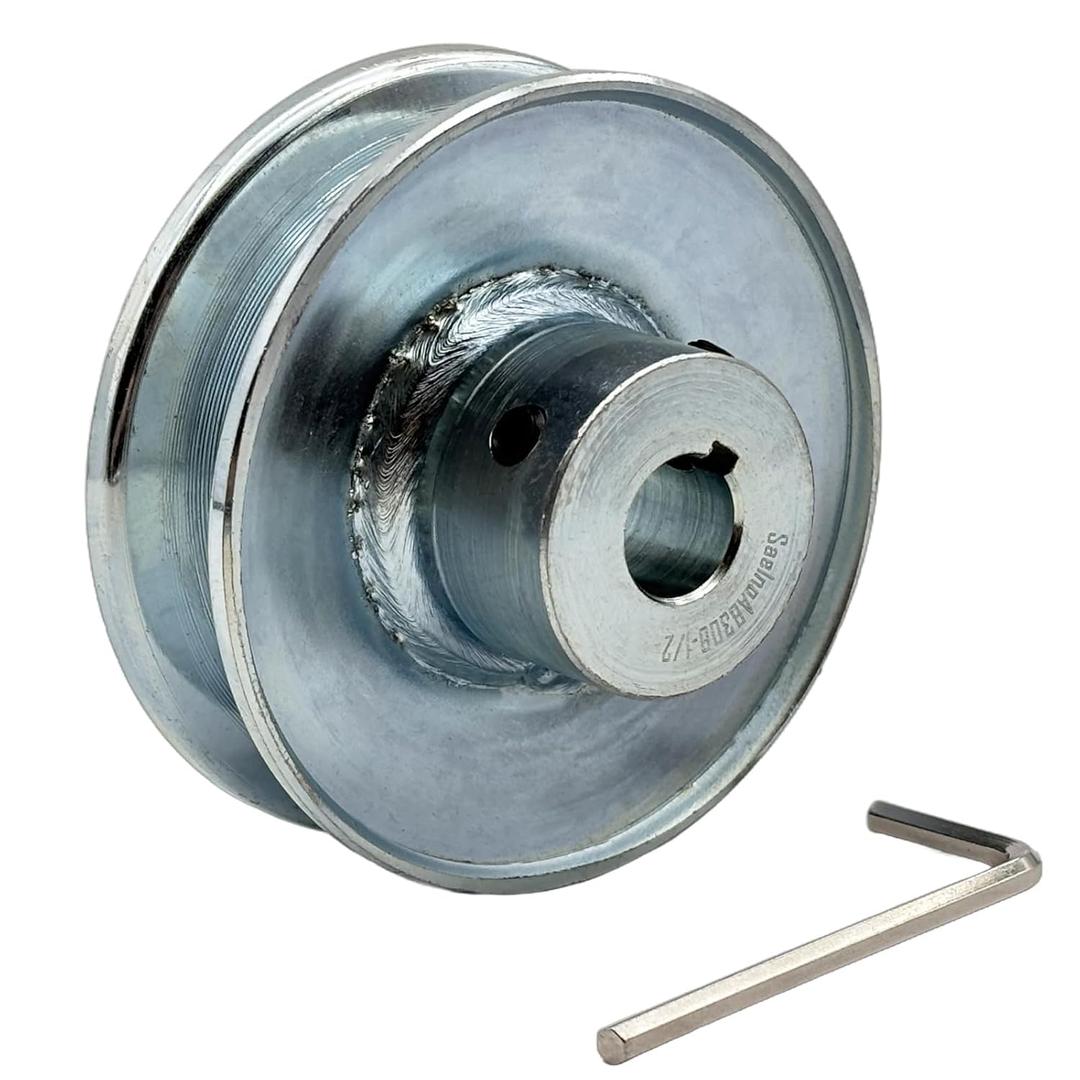 AB300-1/2 Single Groove Web Sheaves, v Belt Pulley 3" OD 1/2" bore,Motor Pulley Carbon Steel for A B 5L 4L V-Belts