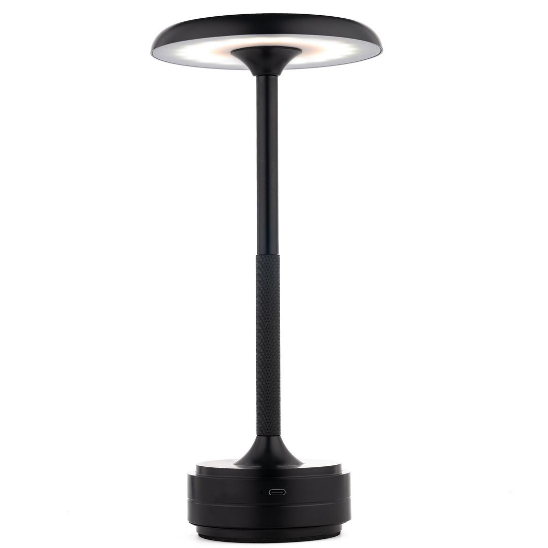 Small Table Lamp With 5200mah Battery - Rechargeable Desk Lamp For Cozy Nights, Usb-C Fast Charging & Stepless Dimming, Cordless Table Lamp With 3 Lighting Modes For Bedroom, Office & Travel(Black)