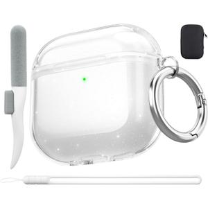Valkit Compatible AirPods 4 Case Cover, Soft TPU Airpods 4 Case with Cleaner Kit, Shockproof Protective Case with Keychain for Apple AirPods 4 Gen Case for Women Men - Clear Glitter Valkit Compatible AirPods 4 Case Cover, Soft TPU Airpods 4 Case with Cleaner Kit, Shockproof Protective Case with Keychain for Apple AirPods 4 Gen Case for Women Men - Clear Glitter
