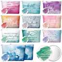 Reginary 20 Set Thanksgiving Christian Gifts for Women 20 Religious Canvas Makeup Bags 20 Bible Verse Compact Mirrors Church Christmas Faith Gifts for Ladies Mom Sister(Watercolor,Classic Style)