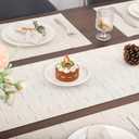 Myir JUN Table Runner, Vinyl Table Runner Indoor 55 Inch Long Arbitrarily Cropped Runner for Table Heatproof for Home Party (B-Off White, 15 x 55 inch)