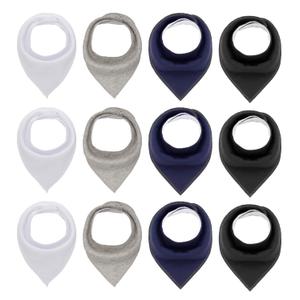 Maiwa Black White Cotton Bandana Snap Drool Bibs for Baby Girls Boys for Drooling eating Teething for 12 Pack