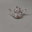 Flower Ceramic Teapot,22oz Porcelain Tea pot for Tea Coffee Milk for Office Home Men Women as Gift(White and small flowers)