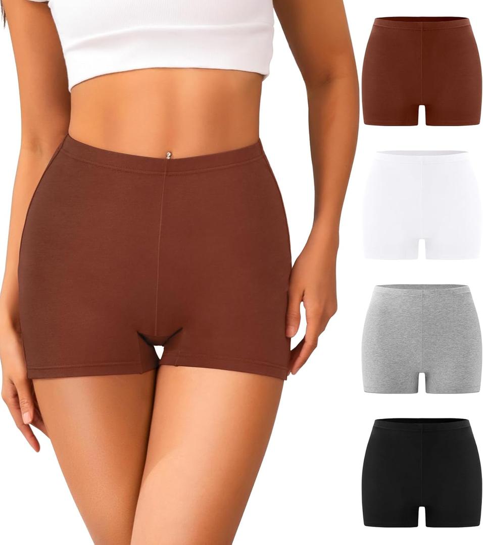 J-pone Womens Boyshort Underwear Cotton High Waisted Boxer Shorts Briefs Full Coverage Stretch Boy Shorts Panties Multipack XL
