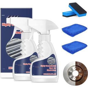 2Pcs Rust Remover Spray for Metal, Powerful Heavy-Duty Metal Rust Remover, Highly Concentrated Rust Remover, Multipurpose Rust Stain Remover for Tools, Stainless Steel, Automotive Parts (120ML) (EXP 08/03/26)