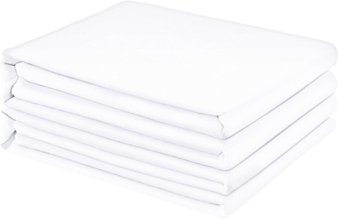 FreshCulture King Flat Sheets Only 2 Pack - Hotel Quality Flat Bed Sheets - Brushed Microfiber - Ultra Soft & Breathable - Wrinkle-Free - Easy Care - Flat Sheets Only King Size (White)