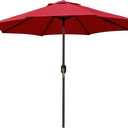Blissun 9' Outdoor Patio Umbrella, Outdoor Table Umbrella, Yard Umbrella, Market Umbrella with 8 Sturdy Ribs, Push Button Tilt and Crank