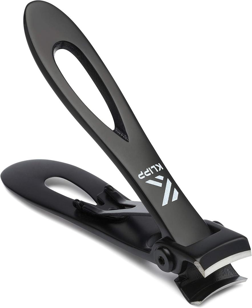 Toenail Clippers for Thick Toenails  KLIPP 15 mm Wide Jaw Thick Fingernail and Toenail Cutter with Curved Stainless-Steel Blades for Seniors  Podiatry Tool for Manicure Pedicure Toe Nail Care