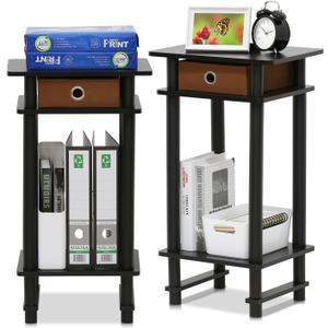 Furinno Turn-N-Tube End Table, 2-Pack, Espresso