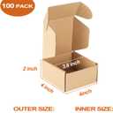 PHAREGE 4x4x2 inch Shipping Boxes Bulk 100 Pack Brown, Tab Lock Tuck Top Mailer Boxes for Packaging Small Business, Small Cardboard Gift Boxes for Wrapping Mailing Present