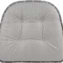 Klear Vu Omega Non-Slip Chair Cushions, Assembled in USA, U-Shaped Skid-Proof Seat Pads for Dining Room, Kitchen, Office, 15"x16", 8 Pack, Geo Gray