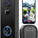 BOIFUN Video Doorbell Camera Wireless, 180° Wide View, 2K HD, No Subscription, AI Human Detection, Head-to-Toe, HDR Night Vision, Two-Way Audio, Battery Powered with Chime, 2.4 GHz Wi-Fi Only