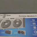 Comfort Zone Twin Window Fan with Reversible Airflow Control, 9 inch, Auto-Locking Expanders, 2 Speed Fan, Dual Fan, Exhaust, Airflow 9.84 ft/sec, Ideal for Home, Kitchen, Bedroom & Office, CZ319WT