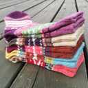 YZKKE 5Pack Womens Vintage Winter Soft Warm Thick Cold Knit Wool Crew Socks, Multicolor, free size