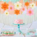 Pink and Orange Party Decorations Paper Flowers Decorations for Wall Classroom Paper Fans Floral Backdrop Flower Wall Decor Pack of 9 Pink Orange