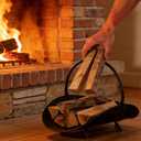 Black Log Holder Indoor and Outdoor Firewood Rack Hearth Basket