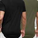 Men's 1 or 2 Pack Hipster Hip Hop Longline Crewneck T-Shirt Short Sleeve Gym Workout Athletic T Shirts for Men (XXXL)