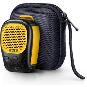 Wearable Outdoor Speaker, Clip-On Wireless Jobsite Pro Water-Resistant Portable Speaker Magnetic, Built-in Mic for Hands-Free Music/Calls, Outdoor Speaker (WS-1-Yellow)
