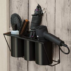 Hair Dryer Holder Hair Styling Product Care Tool Organizer Bath Supplies Accessories Tray Stand Storage Bathroom Steel Hair Dryer Holder(Black) MK470B