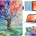 Cute Case for All-New Amazon Kindle Fire HD 10 & 10 Plus Tablet (13th/11th Generation, 2023/2021 Release) 10.1",Vegan Leather Slim Folding Stand Cover with Pocket Auto Wake/Sleep,Tree of Life