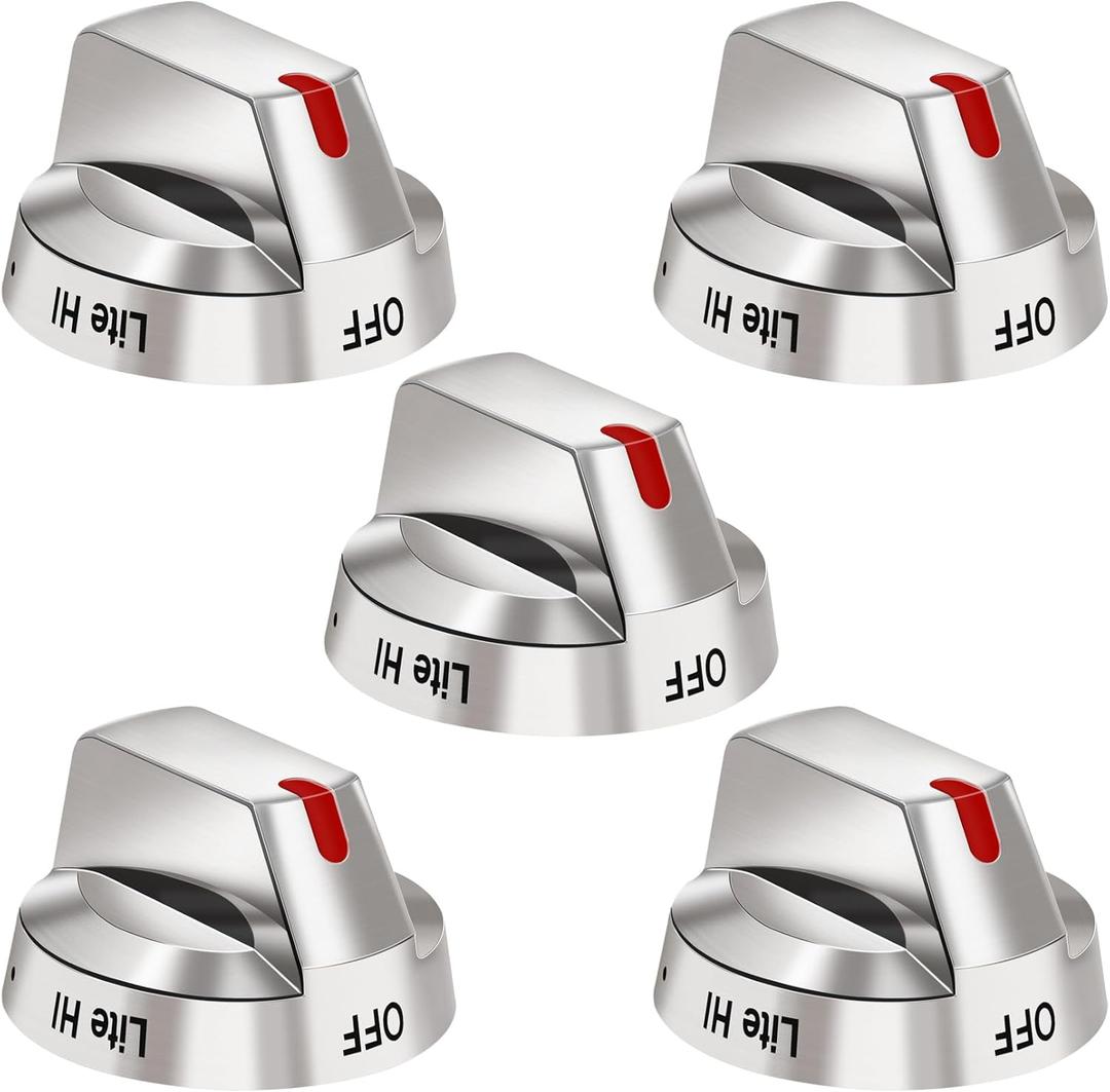 DG64-00473A Top Burner Control Dial Knob Range Oven Replacement Compatible with Samsung Range Oven Gas Stove Knob NX58F5700WS NX58H5600SS NX58H5650WS NX58J7750SS NX58M6850SS 5pcs