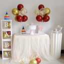 ZJDHPTY Red and Gold Party Decorations,4 Set Balloon Stand with Pump and Red Gold Balloons for 49ers Party Birthday Lunar New Year Christmas Valentine Wedding Graduation Prom Party Supplies