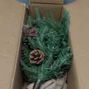 Kadunmina 2ft Pre-lit Table Top Christmas Tree, Small Artificial Xmas Tree with 50 LED Lights/177 PE&PVC Tips/Berries&Pinecones, 24 Inch Mini Tree with Burlap Base for Holiday Indoor Decor, 8 Modes