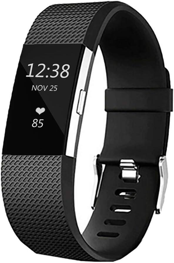 Replacement Bands for Fitbit Charge 2, Silicone Adjustable Classic Bands for Fitbit Charge 2,Women Men (Small, Black)