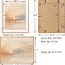 22x28 Picture Frame, 22 x 28 Poster Frame - Solid Oak Wood and Tempered Real Glass, 22"x28" Wood Frame, 22x28 Picture Frame Matted to 18x24, 22 by 28 Art Frame, Natural Oak Color