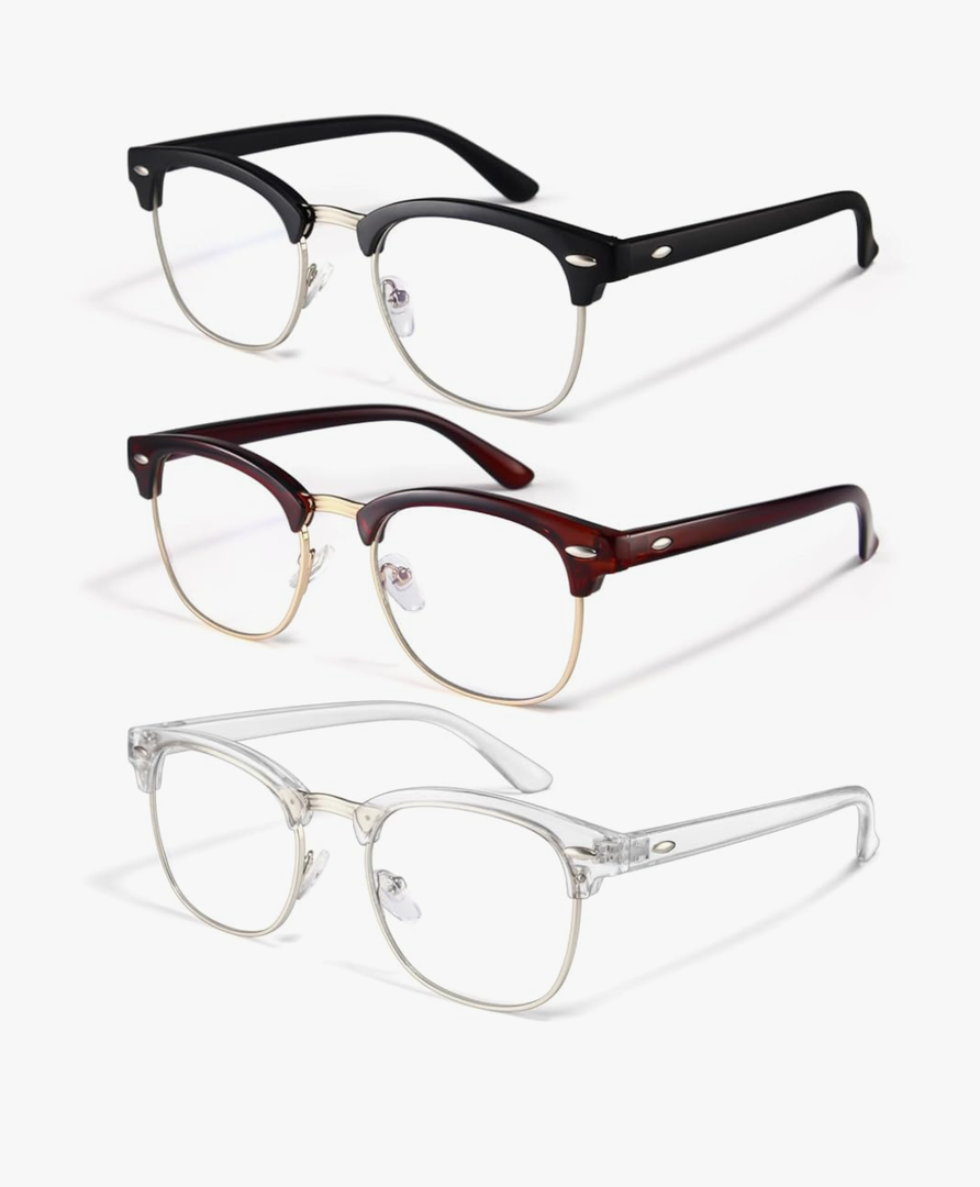 racico Computer Blue Light Blocking Glasses Blue Light Glasses Men Women, Anti Blu-Ray Clear Gaming Glasses Lenses