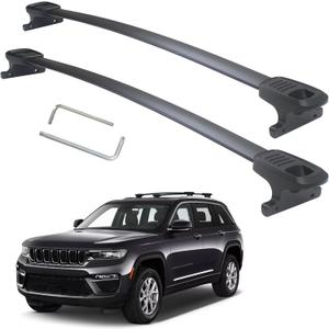Heavy Duty 300lb Loading Weight Roof Rack Crossbars Compatible for Jeep Grand Cherokee L 2021-2026 and 2022 2023 2024 2025 2026Grand Cherokee WL Anti-Corrosion,Full Aluminum Black Matte