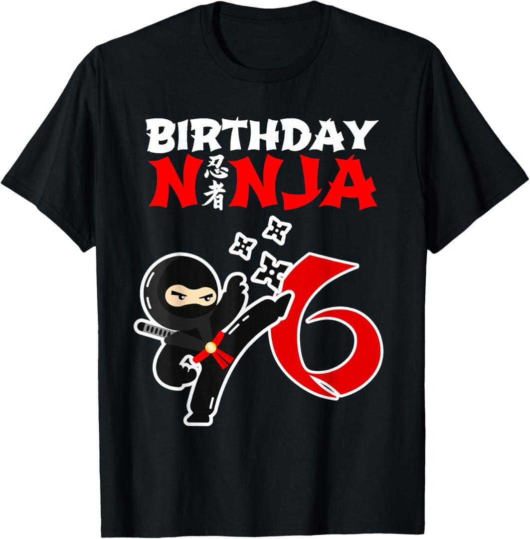 This Little Ninja is 6 - Kids Ninja 6th Birthday Ninja Shirt T-Shirt, Size S