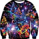 RAISEVERN Christmas Sweatshirt for Men Women Funny Pullover Xmas Top, X-Large