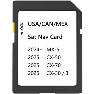 GPS Navigation SD Card Compatible with 2024+ MX-5, 2025 3/ CX-30, 2025 CX-50 / CX-70, USA/CAN/MEX Maps