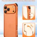 OATSBASF Bumper Case for iPhone 17 Pro Max, Compatible with Magnetic, Aluminum Frame Slim Design, Separate Metal Lens Protector, Shockproof Phone Cover 6.9 inch, Orange