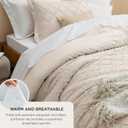 Bedsure Queen Comforter Set - Beige Comforter, Boho Tufted Distressed Vintage Bedding for Kids, 3 Pieces Farmhouse-Style Bed Set for All Seasons, Fluffy Soft Bedding with 2 Pillow Shams