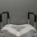 Drive Medical RTL12027RA 2-in-1 Raised Toilet Seat with Removable Padded Arms, Standard Seat