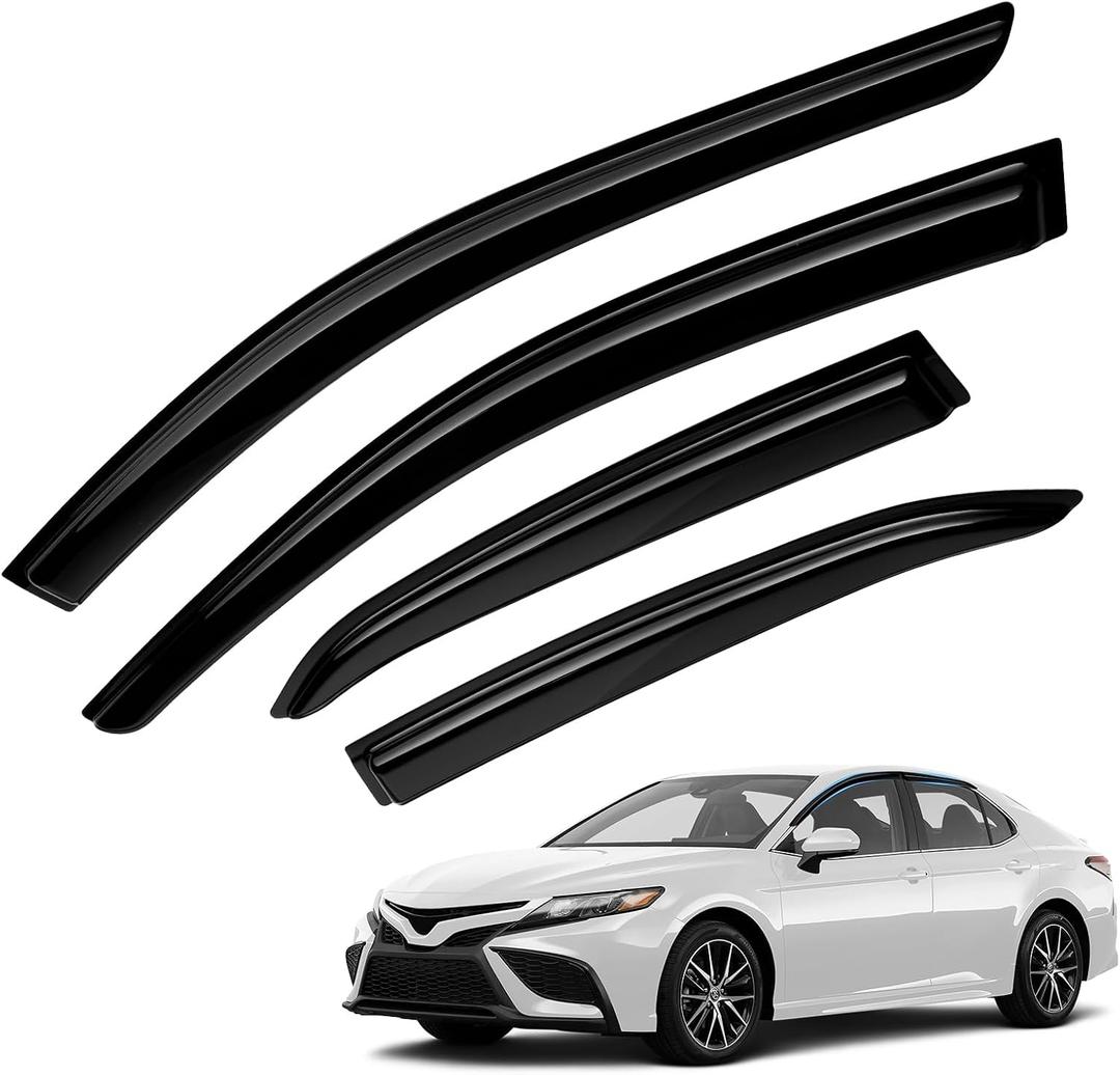 Camry Rain Guards- Window Visors for Toyota Camry 2018-2024, Out-Channel Side Window Rain Guards for Camry Accessories, 4PCS, Black, Car Accessories