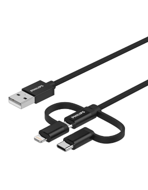 PH 3-IN-1 CABLE MICRO USB-C LGHTNG 6FT