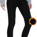 GAYHAY Fleece Lined Leggings Women - High Waisted Thick Warm Soft Pants Tummy Control Thermal Casual Black Reg & Plus Size