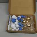 NEBURORA 64 Pcs Balls Cake Toppers and Leaves Decoration Set Mini Balloons for Cake Decorating Supplies Balls Cake decorations for Baby Shower Cake Toppers Birthday Cake Decorations(Blue Gold