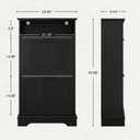 Shoe Storage Cabinet with 2 Flip Drawers, 24" W Farmhouse Modern Hidden Shoes Rack Cabinet with Adjustable Shelves & Open Storage, Narrow Slim Shoe Organizer for Front Door Entrance, Entryway, Black