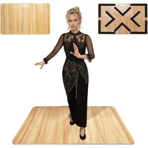 Tap Board for Tap Dancing Portable Tap Dance Board - Ideal for Dancers Home & Outdoor, Portable Stage Platform, Versatile Dance Floor Tiles - Pro-Quality Tap Dancing Practice Board (Wood 42.2*21.1)