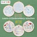 CRAFTILOO Embroidery Kits for Adults Hand Embroidery kit for Beginners with Stamped Embroidery Patterns Starter Embroidery Kit. Needlepoint kit Cross Stitch kit for Teens& Adults Flowers