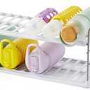 YouCopia UpSpace Water Bottle and Travel Mug Cabinet Organizer, Adjustable Storage Rack for Kitchen Organization, 2-Shelf Wide