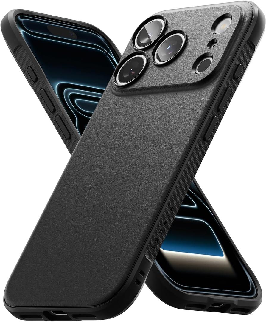 Ringke Onyx for iPhone 17 Pro Case, [Feels Good in The Hand] Oil & Dirt Resistant, Individual Lens Covers for Cameras, Non-Slip Enhanced Grip Lightweight Cover - Black