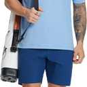 MICHEL ROUEN Mens Polo Shirts Heather Jacquard/Print/Striped Performance Moisture-Wicking Casual Collared Golf Shirts for Men (Blue, XXL)