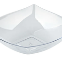 Restaurantware-Moderna 32 Ounce Fancy Plastic Bowls, 8 Square Disposable Salad Bowls - Durable, Heavy-duty, Clear Plastic Bowl, For Warm And Cold Foods