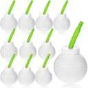 Sawysine 11 Set Golf Ball Cups with Straws and Lids - 10 oz Reusable Golf Plastic Cups Bulk for Kids Birthday Theme Party Supplies